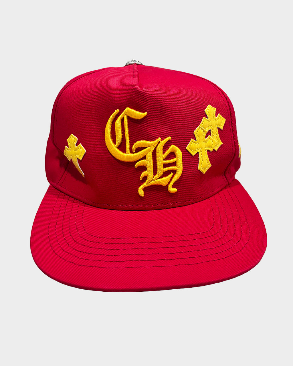 Chrome Hearts Yellow Cross Patch Red Cap