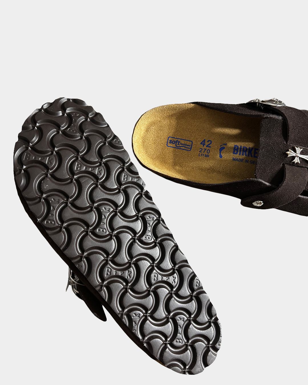 Birkenstock x Chrome Hearts Brown Mules