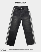 Balenciaga x Adidas Black Straight Leg Jeans