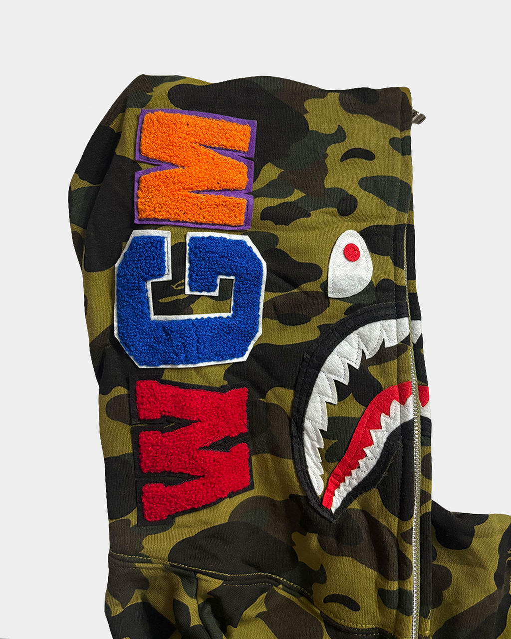 BAPE Camo Green Shark Full Zip Hoodie