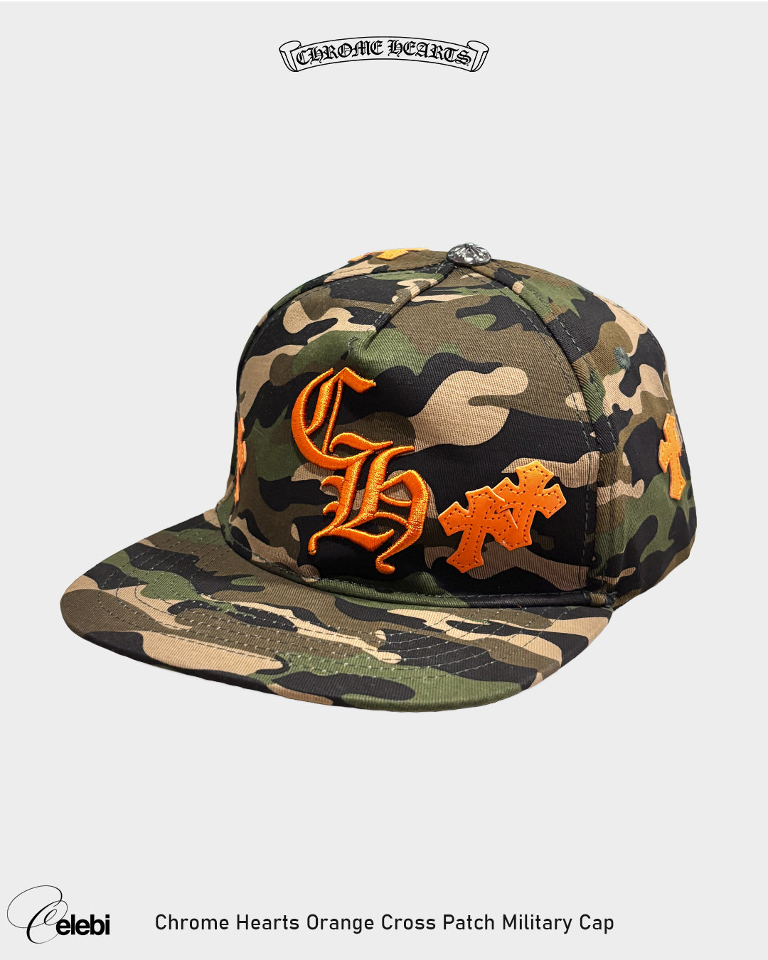 Chrome Hearts Orange Cross Patch Military Cap