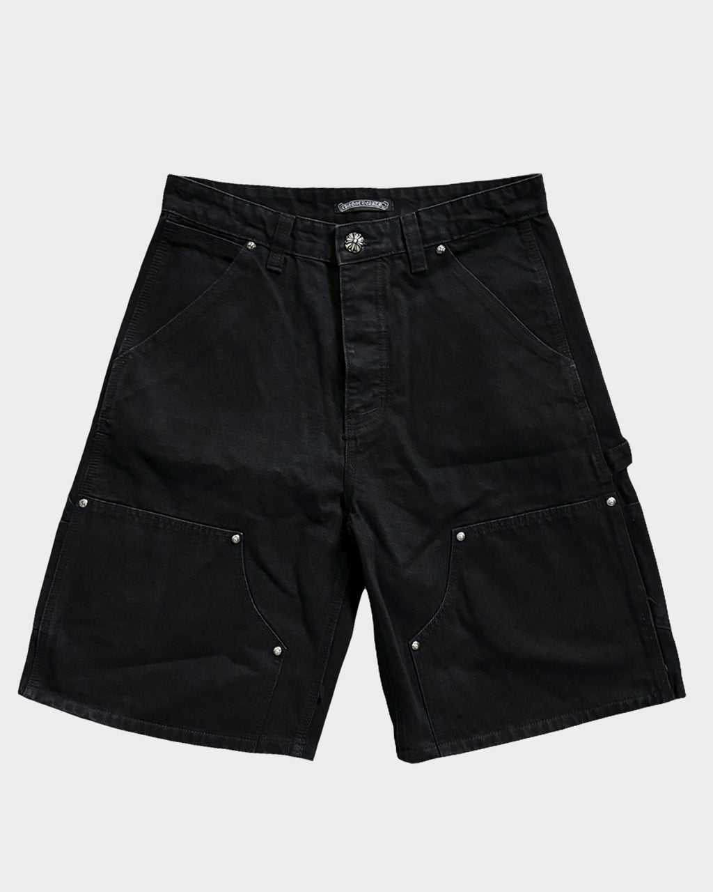 Chrome Hearts Black Shorts with Leather Crosses