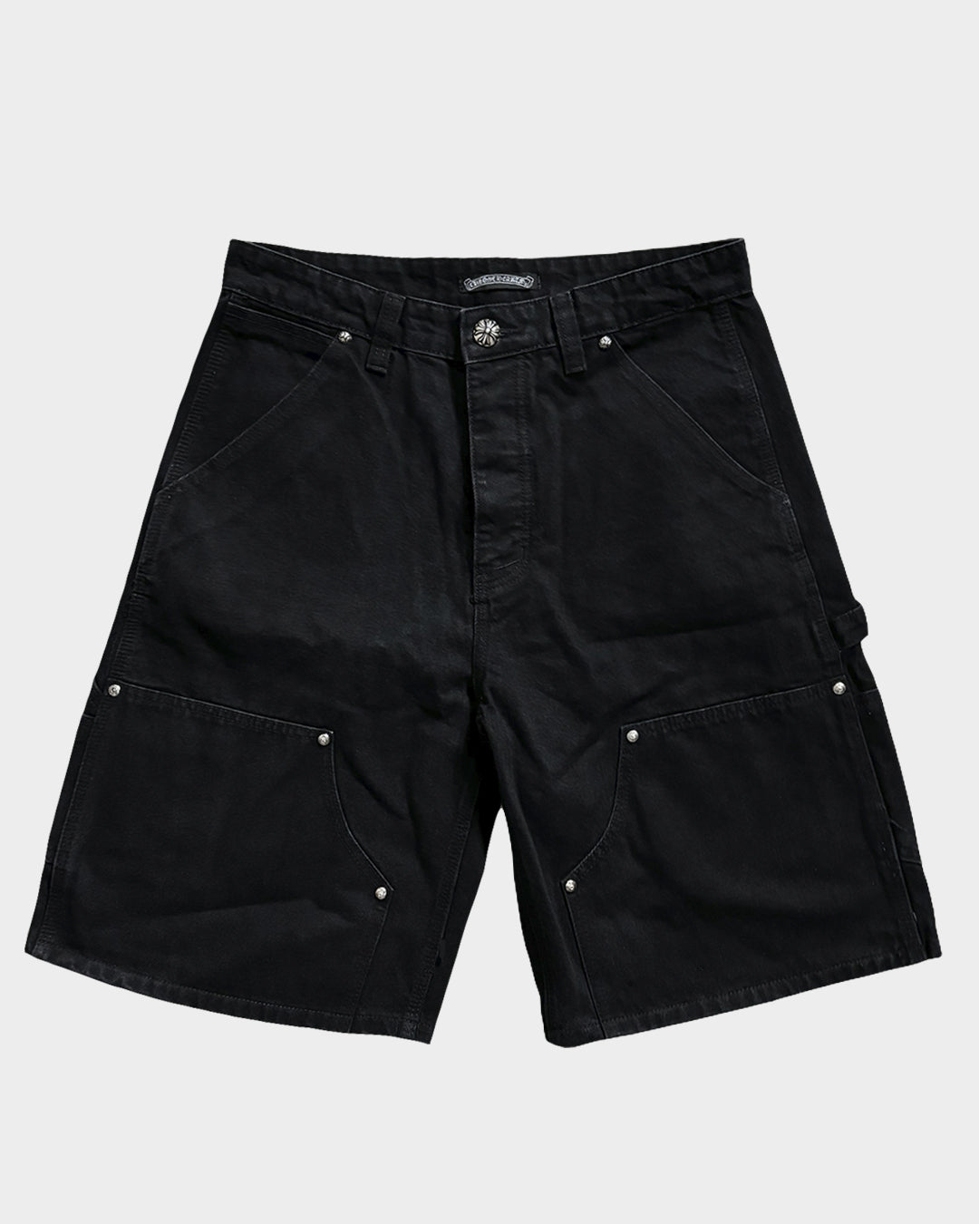 Chrome Hearts Black Shorts with Leather Crosses