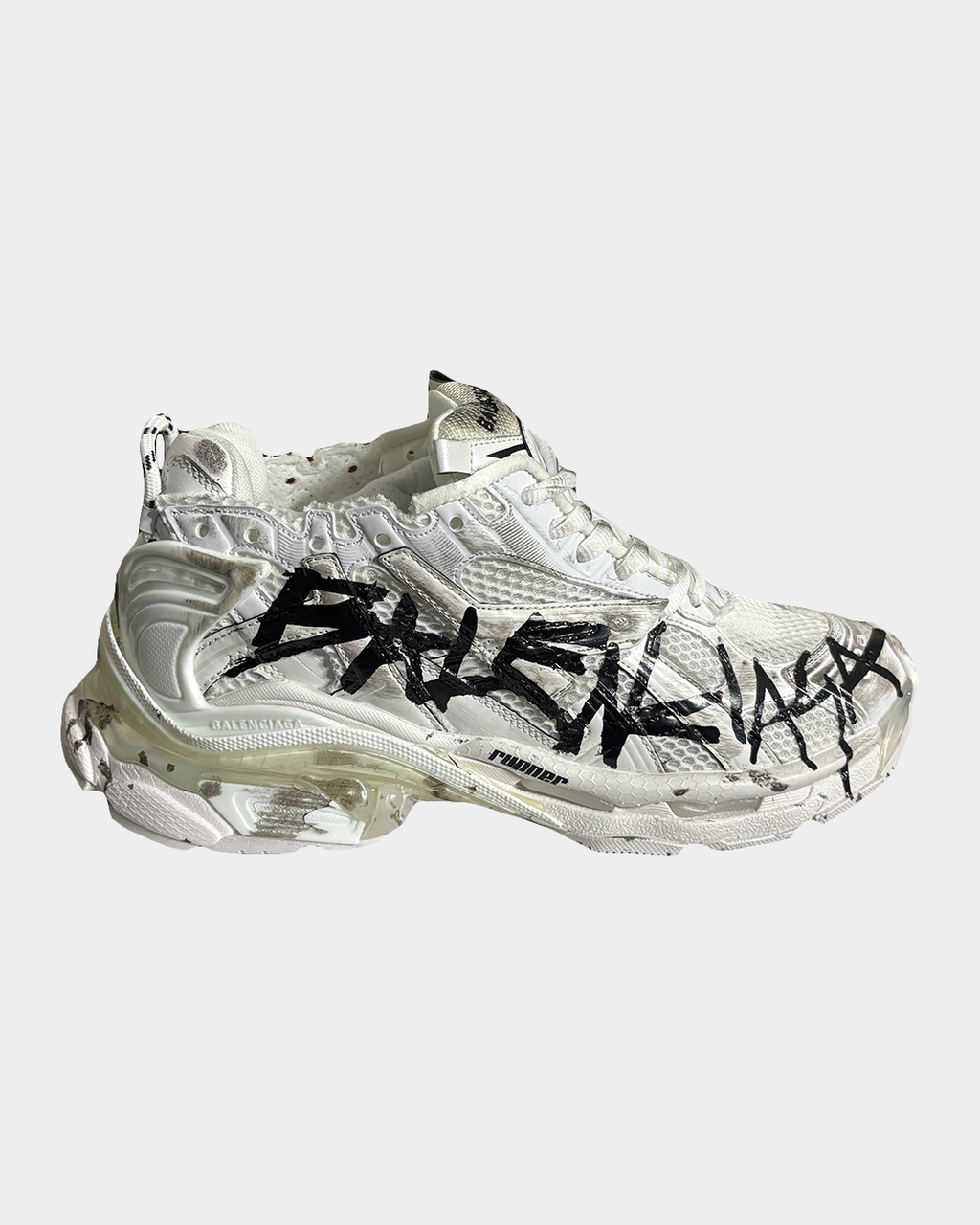 Balenciaga White Graffiti Runners