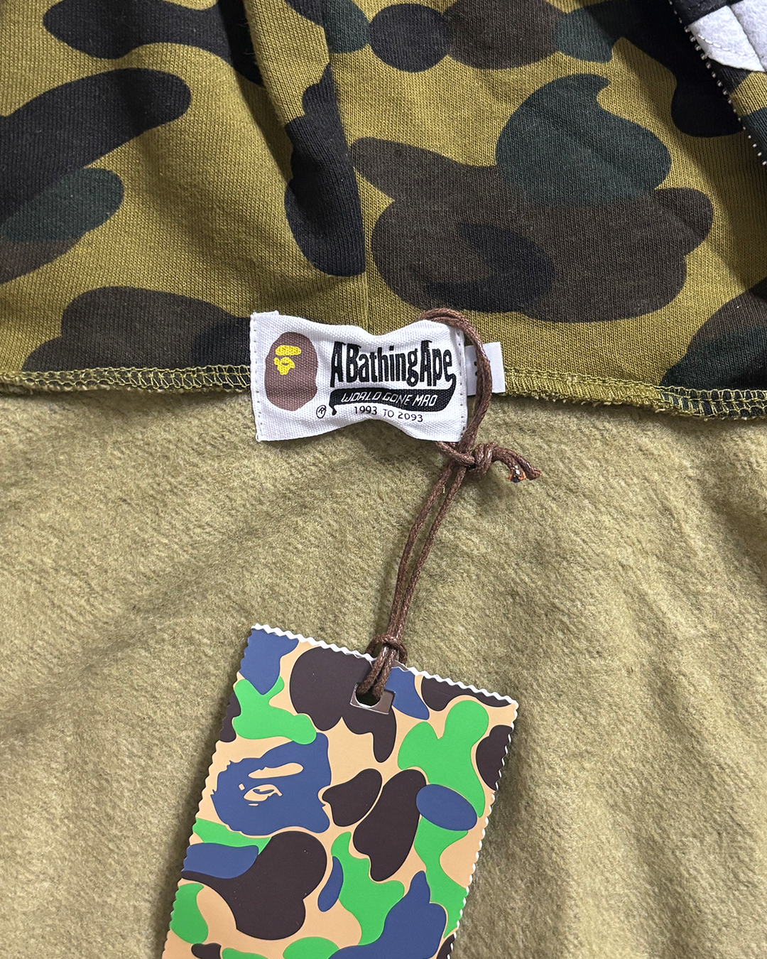 BAPE Camo Green Shark Full Zip Hoodie