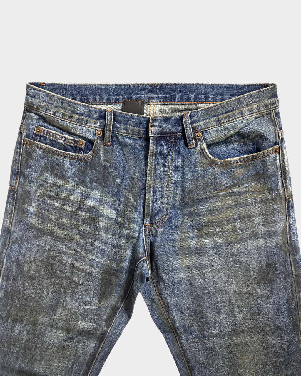 Dior Homme SS07 Luster Waxed Clawmark Distressed Jeans