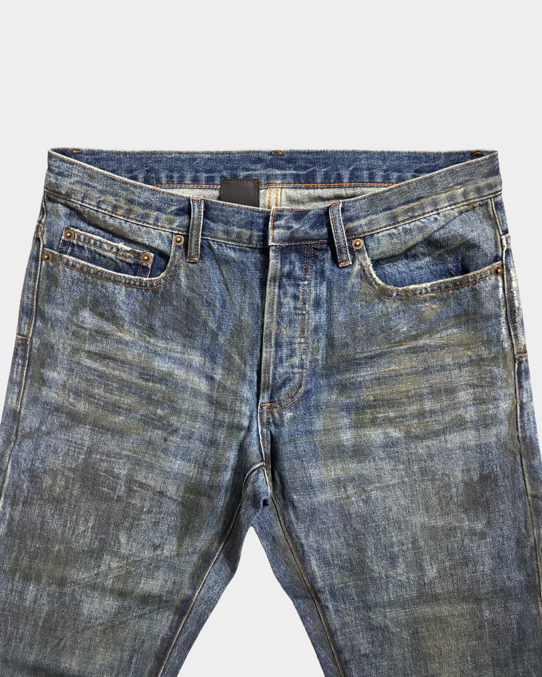 Dior Homme SS07 Luster Waxed Clawmark Distressed Jeans