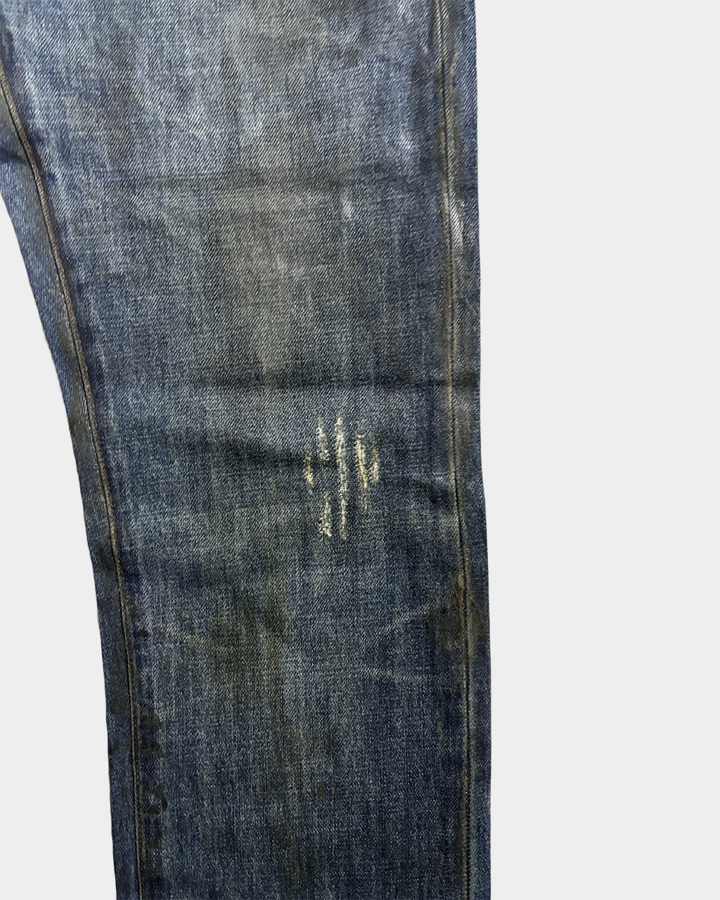 Dior Homme SS07 Luster Waxed Clawmark Distressed Jeans