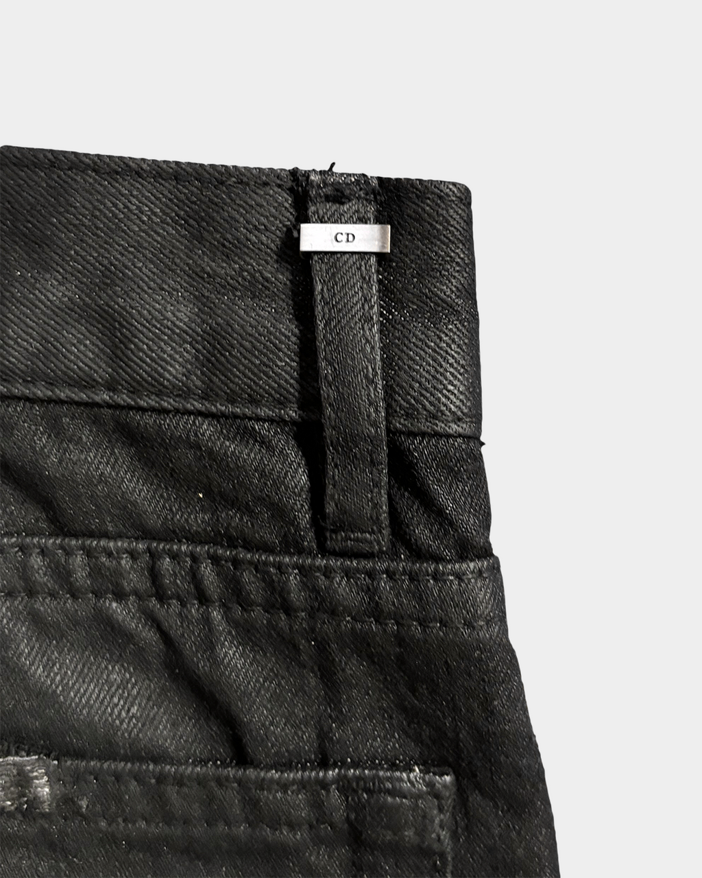 Dior Homme Strip SS04 Distressed Waxed Jeans