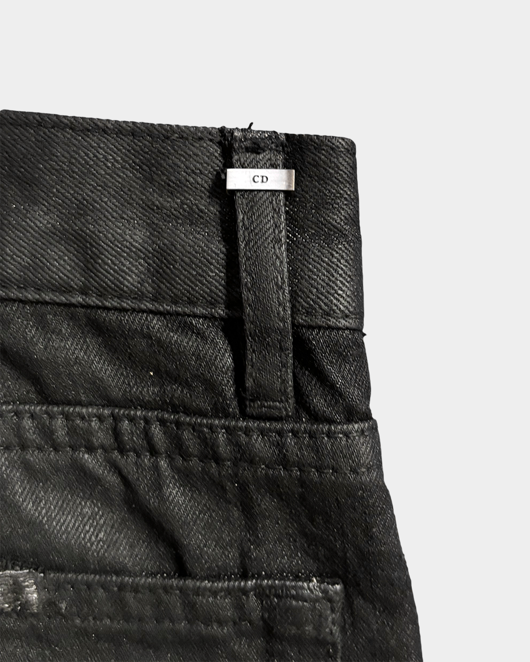 Dior Homme Strip SS04 Distressed Waxed Jeans