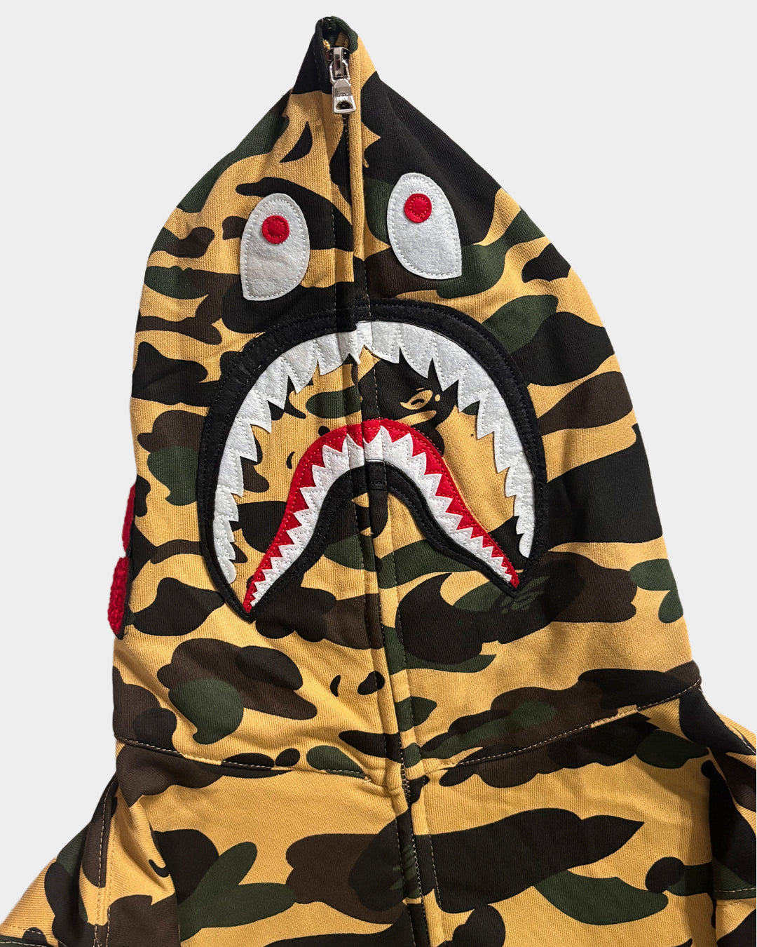 BAPE Camo White Green Shark Full Zip Hoodie