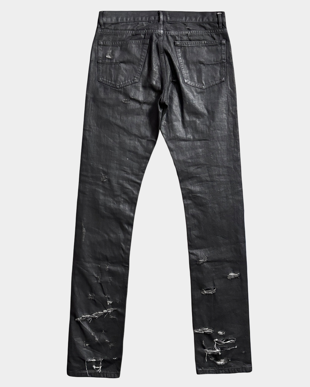 Dior Homme Strip SS04 Distressed Waxed Jeans