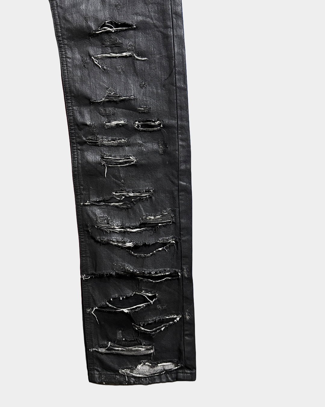 Dior Homme Strip SS04 Distressed Waxed Jeans