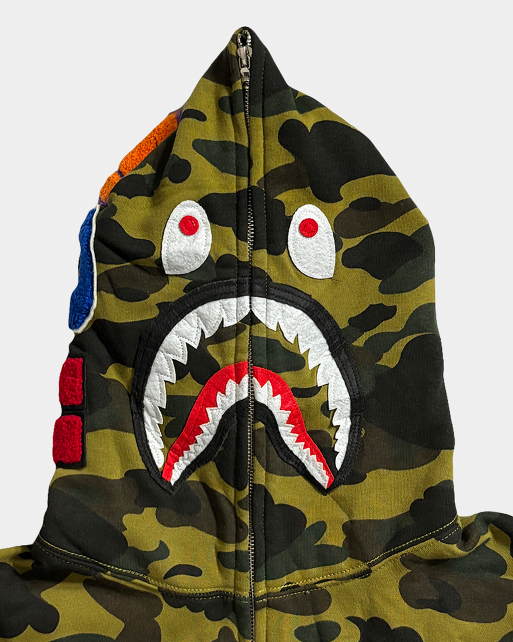 BAPE Camo Green Shark Full Zip Hoodie