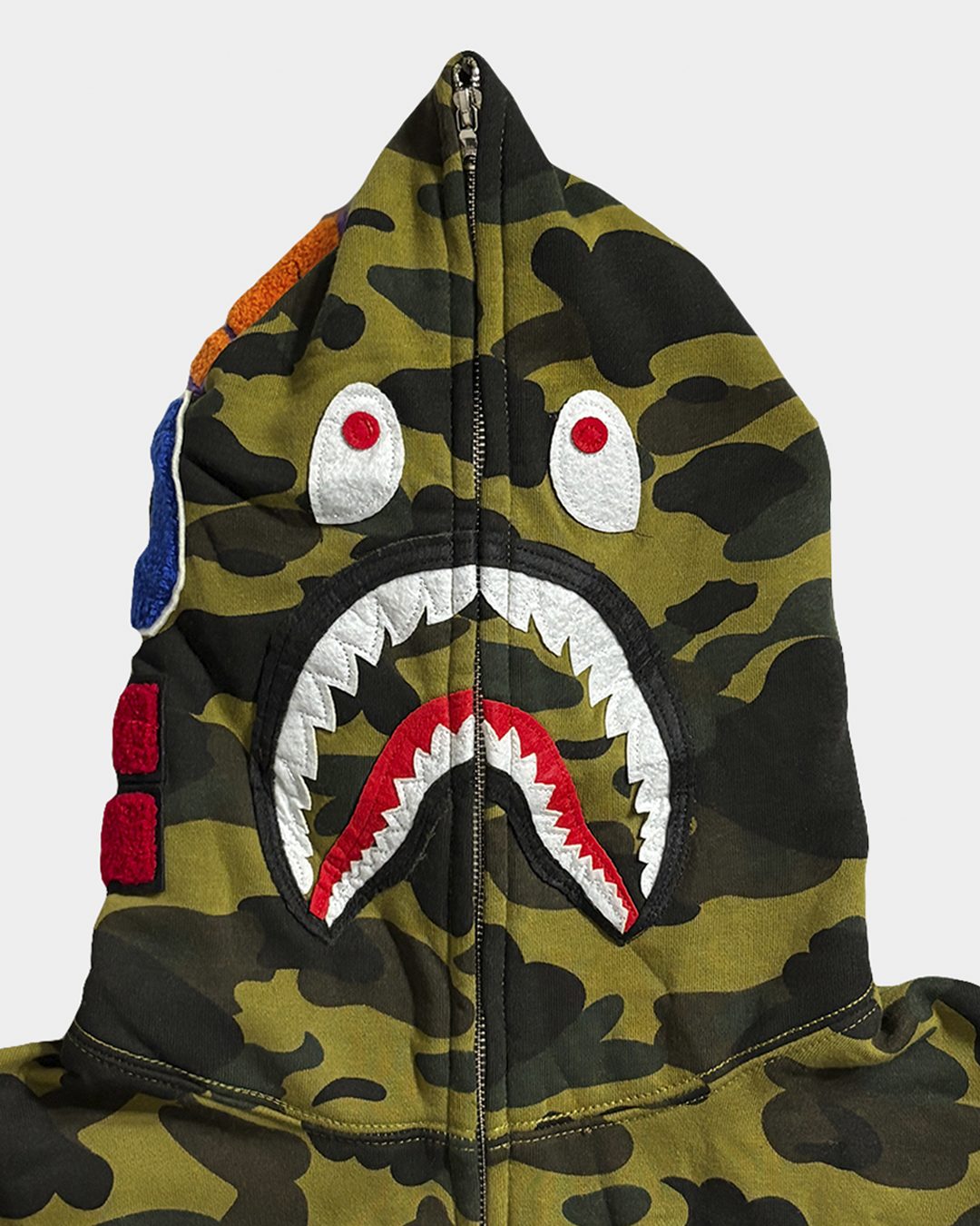 BAPE Camo Green Shark Full Zip Hoodie
