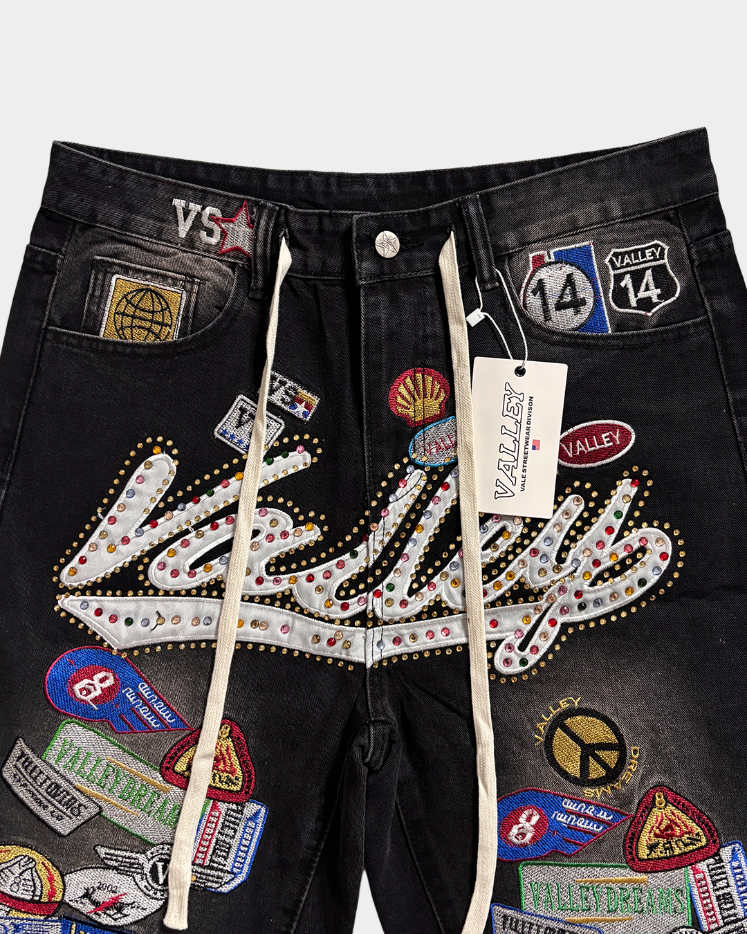 Vale Black Skittles Patch Jorts