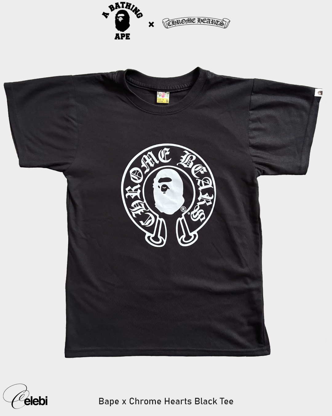 A BATHING APE × CHROME HEARTS コラボTシャツ 黒L Bape x Chrome Hearts Black Tee – Celebi