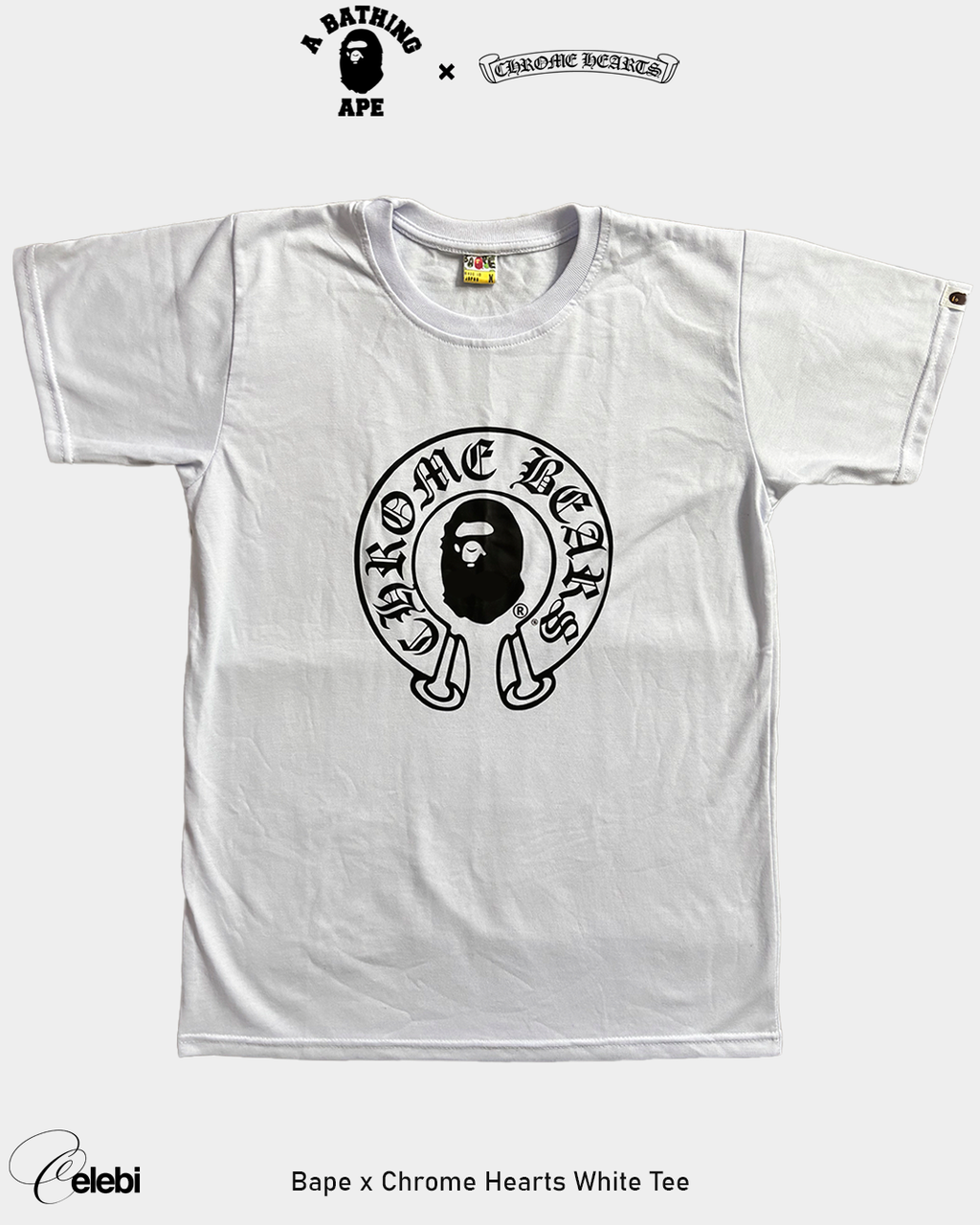 Bape x Chrome Hearts White Tee