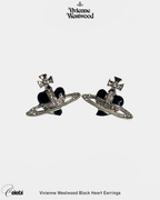 Vivienne Westwood Black Heart Earrings