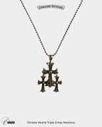 Chrome Hearts Triple Cross Necklace