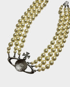 Vivienne Westwood Triple Pearl Silver Necklace