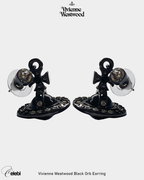 Vivienne Westwood Black Orb Earrings