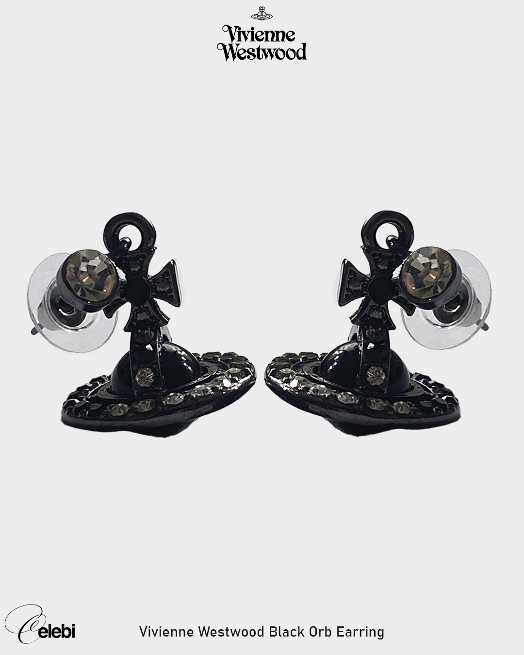 Vivienne Westwood Black Orb Earrings